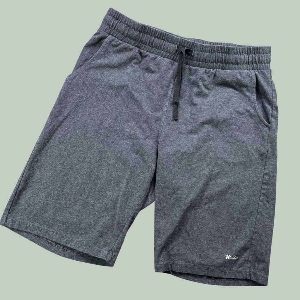 Willit Knit Shorts Men L Gray Drawstring Pockets Casual Lounge Athletic Active